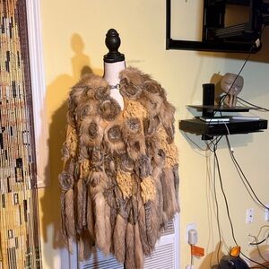 Chic Fur Shawl in Earthy Tones